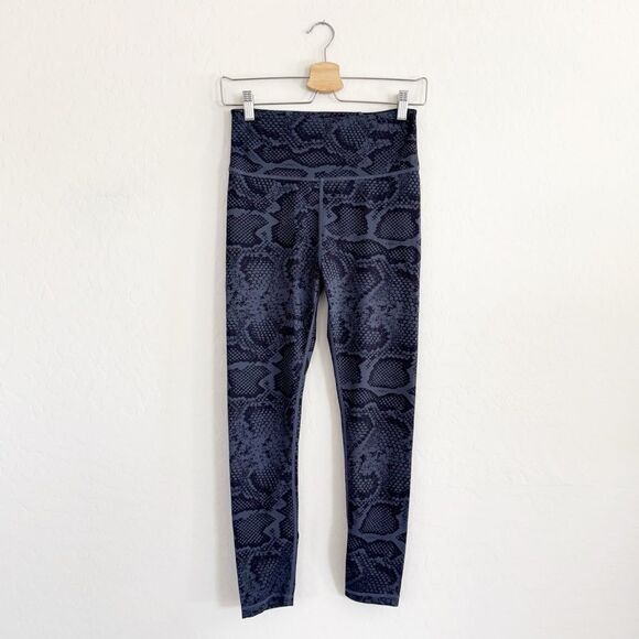 Anthropologie All Fenix Leggings Medium High Rise 7/8 Yoga Blue Snake Print M - Picture 2 of 8